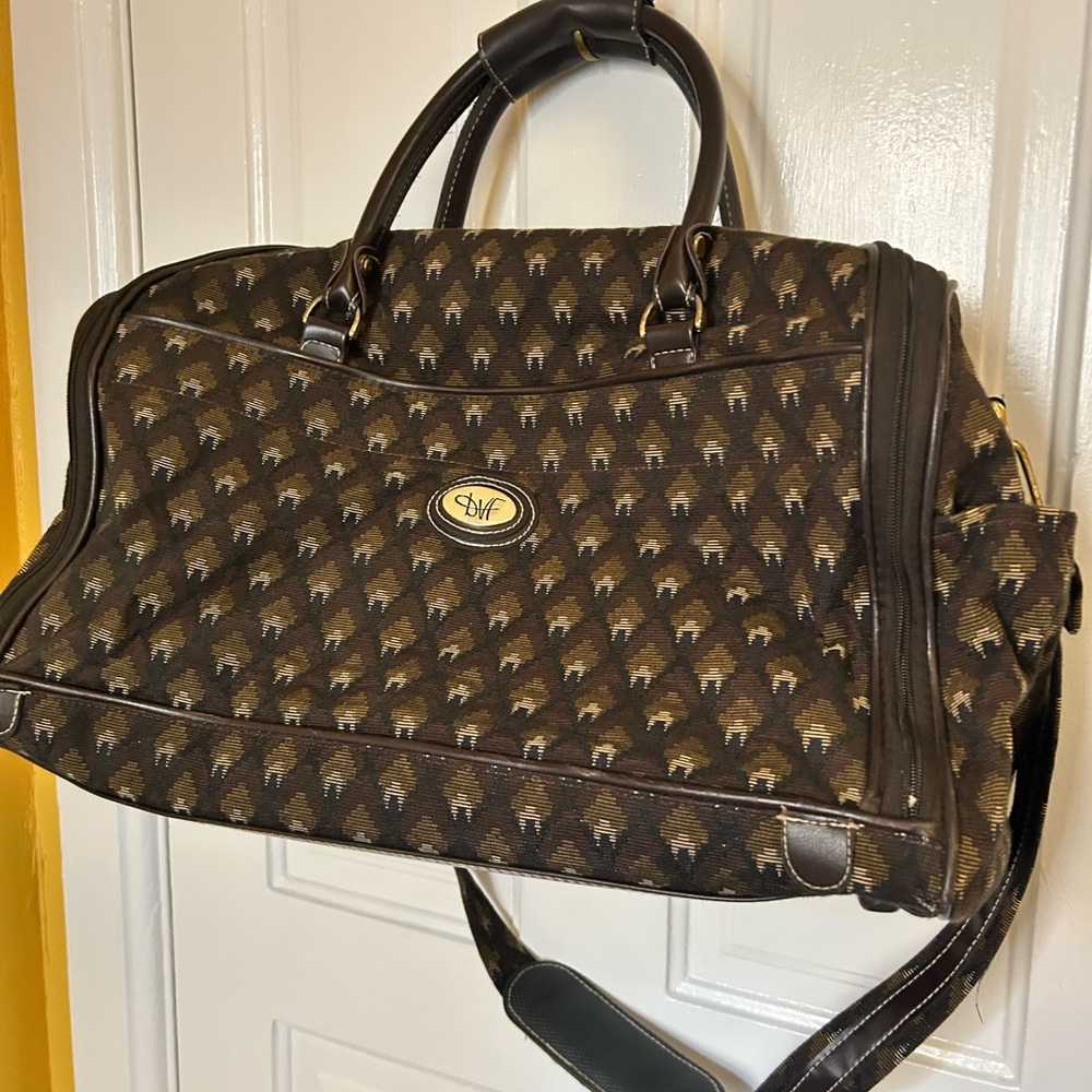 Diane Von Furstenberg Brown Patterned Weekender Duffel